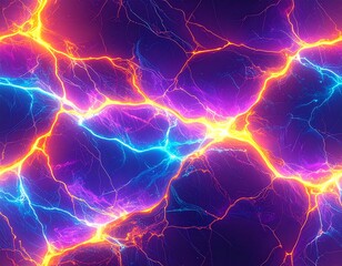 Electrifying Energy: A vibrant, abstract image of electrical energy crackling across a deep, dark background. Bright neon colors create a striking visual effect