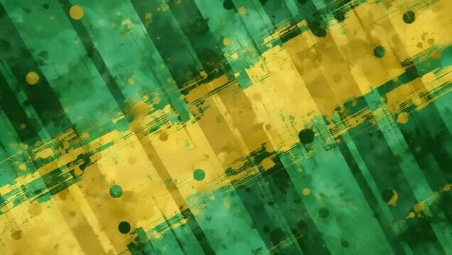 Dynamic Abstract Sports Background Featuring Green and Yellow Gradient Brushstrokes with Halftone Effects and Textured Elements - sports background