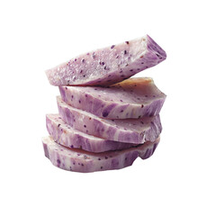 Stack of Sliced Purple Taro Root