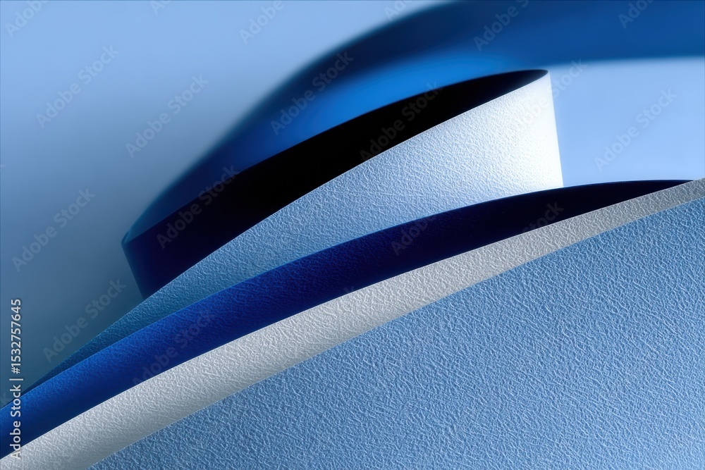 Poster abstract blue paper swirls with subtle texture, representing corporate branding and modern design so