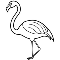 Flamingo Form line art vector