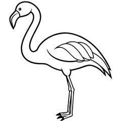 Obraz premium Flamingo Form line art vector