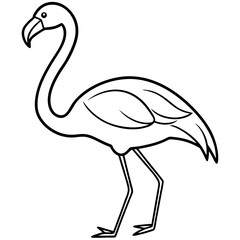 Flamingo Form line art vector