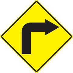 Right Turn Ahead Sign