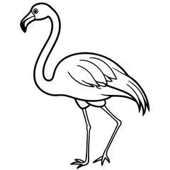 Flamingo Form line art vector