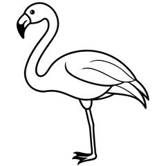 Flamingo Form line art vector