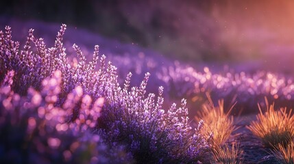 Lavender Field Sunset: A Serene Purple Dream