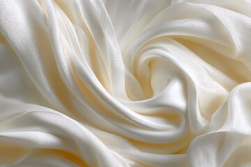 Fototapeta premium Elegant White Silk Fabric Swirling, Conveying Luxury and Sophistication for Fashion Design and Textile Marketing : Generative AI