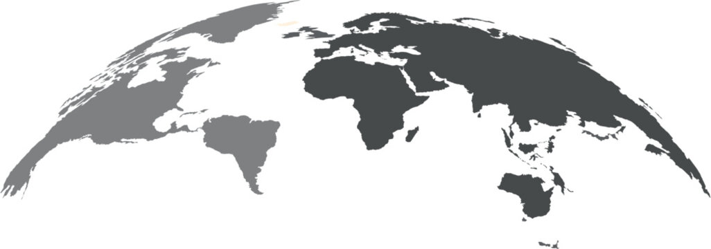 Fototapeta Minimalist Black and grey World Map Illustration"