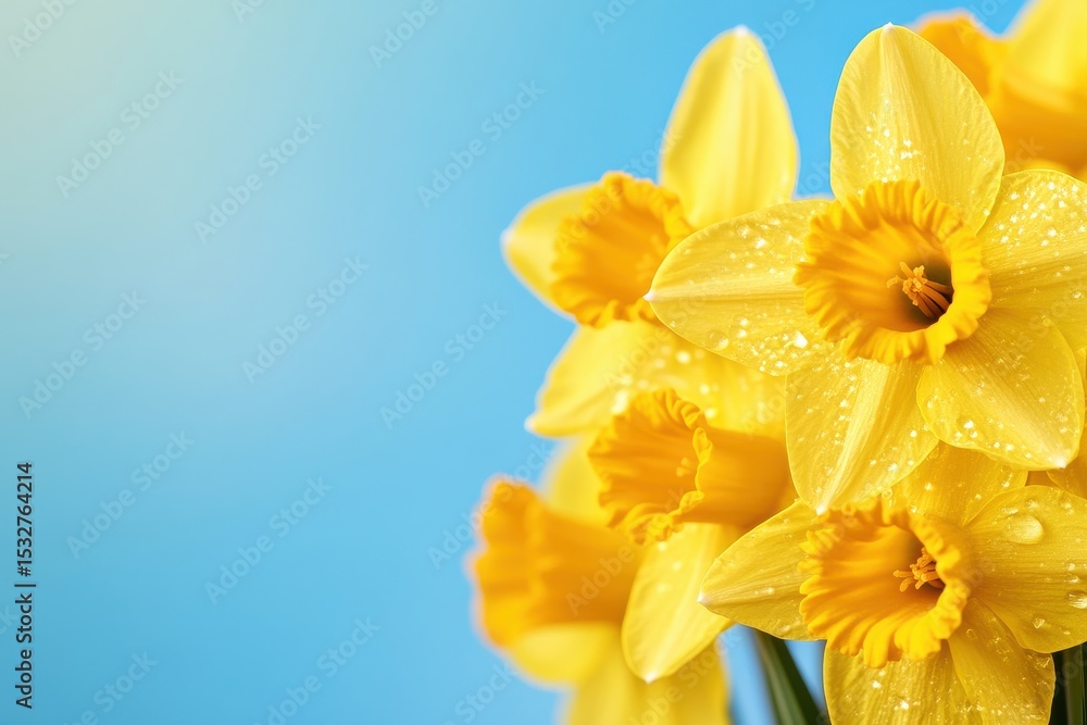 Aufkleber sunlit daffodils in macro view