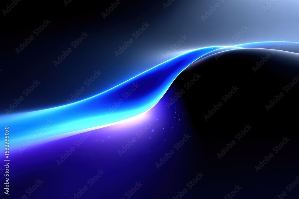Poster abstract blue wave design on dark background, ideal for technology solutions and digital transformat