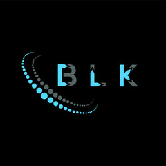 BLK letter logo creative design. BLK unique design.