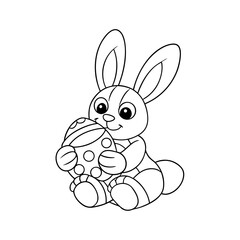Obraz premium Bunny Cuddling a Jellybean Drawing