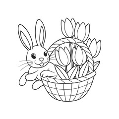 Obraz premium Bunny Diving into a Ball Pit Outline