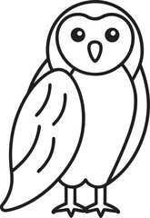 Snowy owl outline icon vector file 