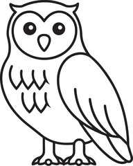 Snowy owl outline icon vector file 