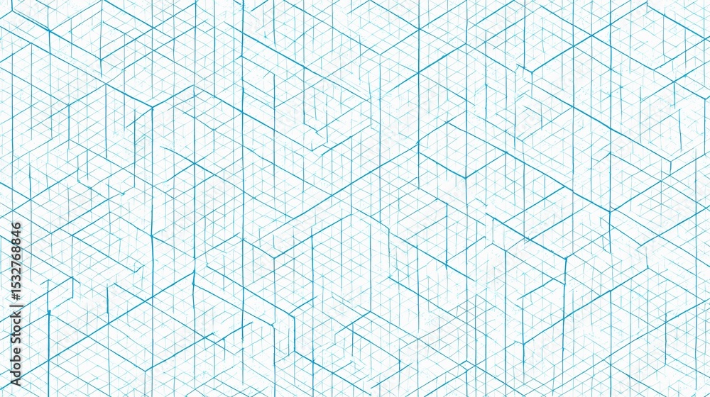 Poster isometric seamless pattern blueprint style graph design for backgrounds