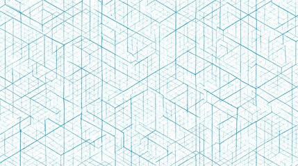 Fototapeta premium Isometric Seamless Pattern Blueprint Style Graph Design for Backgrounds