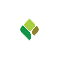 Three-leaf vector icon, element for corporate template