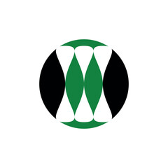 Abstract vector icon of geometric shapes in circle