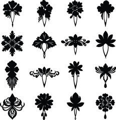 Exquisite vector illustrations of vintage-inspired brooches and floral motifs, perfect for elegant jewelry, fashion, and sophisticated design projects.