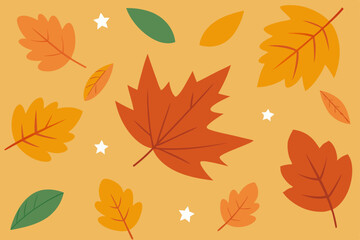Autumn Leaves Background Vibrant Fall Foliage Illustration
