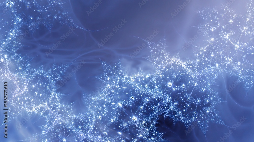 Aufkleber fractal patterns in shades of blue displaying ethereal ai network