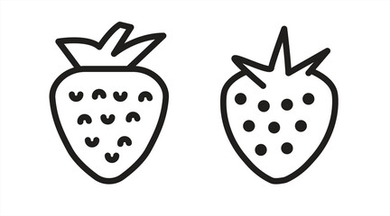 Strawberry silhouette icon, fresh fruit, isolated on white background, vector illustration.