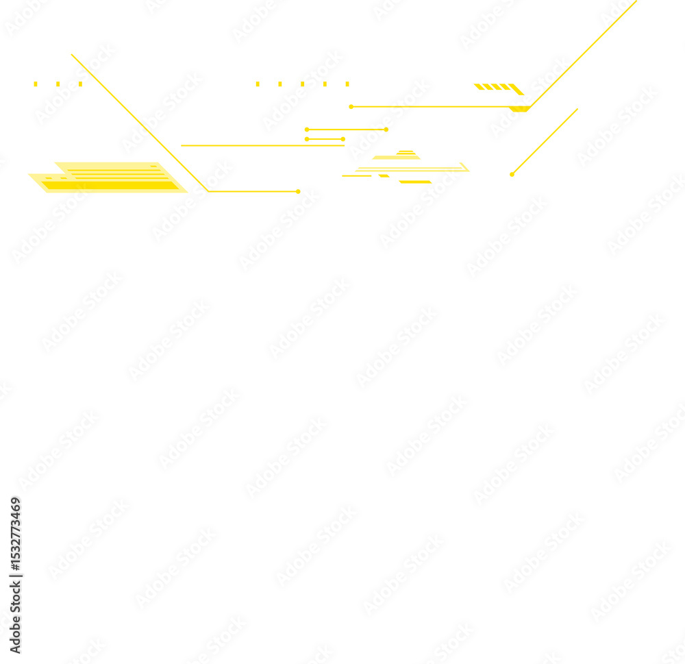 Poster abstract flat hud interface is showing transparent background with tech connections and arrow bars