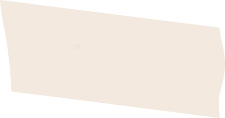 Abstract cream-colored torn paper fragment is floating on transparent background in flat design