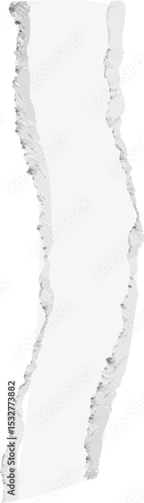 Poster torn paper strip with ragged edges is being displayed in flat design, with transparent background