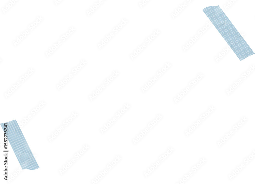 Aufkleber featuring flat design tilted rectangular frame with light blue grid tape on transparent background