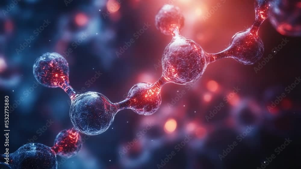 Aufkleber molecular bonds: a macro view of a molecule, depicting the intricacies of its atomic bonds and struc