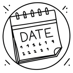 Whimsical Calendar Illustration: A Playful Reminder of Time and Dates, Perfect for Adding a Touch of Fun to Planners, Journals, and Creative Projects with a Simple and Engaging Design