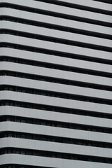 Building background white striped background, business center building