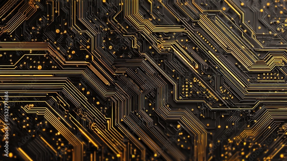Poster abstract digital circuit board texture with layered design