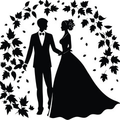A couple dancing silhouette image- Adobe Illustrator Artwork