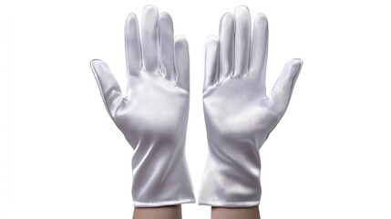 Obraz premium Luxurious white satin gloves with smooth lining, elegance for special occasions