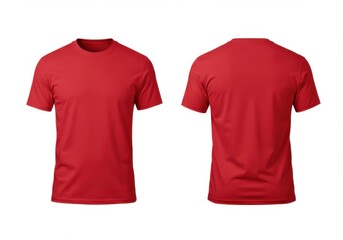 Red t shirt mockup front and back view