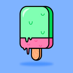illustration of a melting ice cream stick