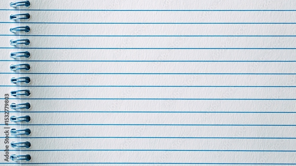 Aufkleber blue grid lines on horizontal paper in a notebook layout