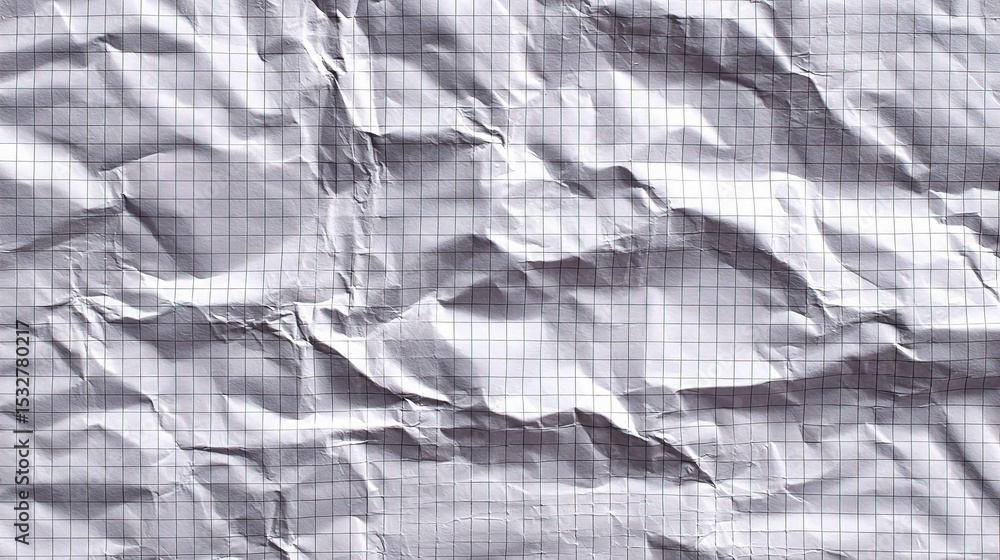 Aufkleber crumpled textured graph paper sheet as a background surface