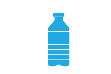 A single water bottle vector icon on a white background, featuring a clean and minimal design. Ideal for use in fitness and health graphics, hydration campaigns, product packaging, travel essentials