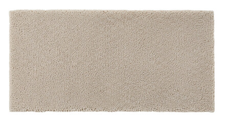 Fluffy White Bath Mat Isolated on White. Soft Bathroom Accessory