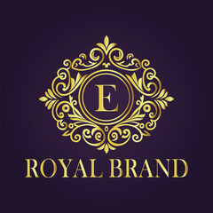 Letter  luxury gold logo concept