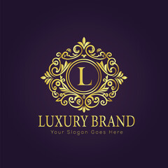 Letter  luxury gold logo concept