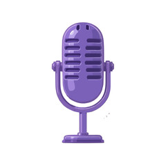 retro microphone isolated on white background
