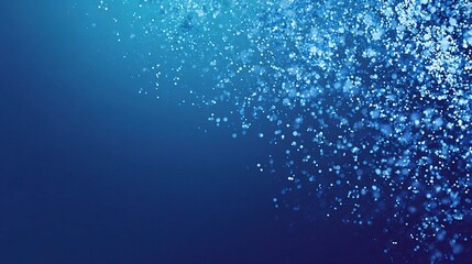 Blue Gradient Background with Dispersed Digital Particles Effect