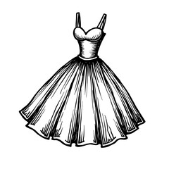 Hand-drawn ball gown with layered skirt and sweetheart neckline for formalwear dashboards - event styling kits - evening dress planners