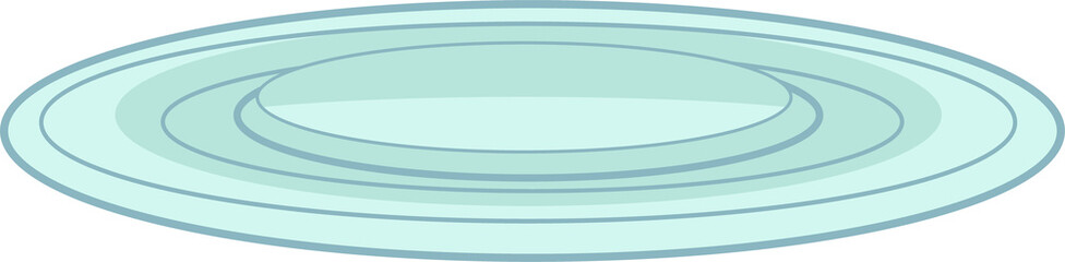 Abstract concentric rings are forming stylized water ripple in flat design, transparent background
